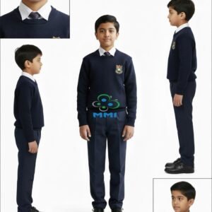 Navy blue round neck